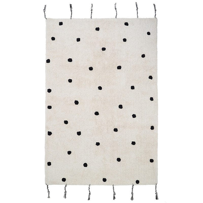 nattiot-shop-america Coton ≈ 3’ 3’’ x 4’ 11’’ Nattiot NÜMI Black children's rug with dots