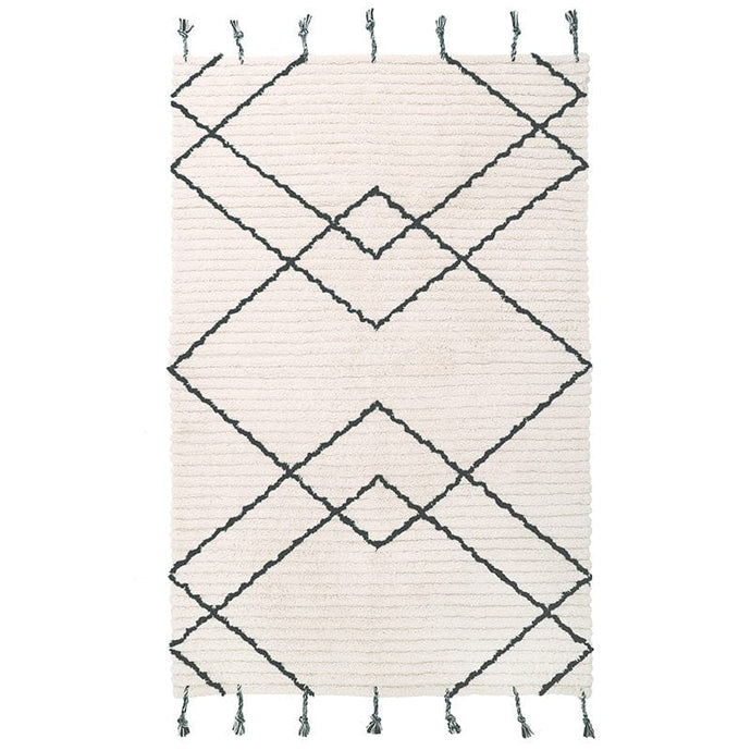 nattiot-shop-america Coton ≈ 3’ 3’’ x 4’ 11’’ VIKTOR Black S bohemian children's rug