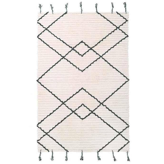 nattiot-shop-america Coton ≈ 4’ 5’’ x 6’ 3’’ VIKTOR Black M bohemian children's rug