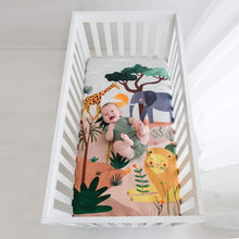 Load image into Gallery viewer, Rookie Humans Crib Sheet &amp; Swaddle Crib sheet and Swaddle bundle - In The Savanna