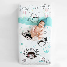 Load image into Gallery viewer, Rookie Humans Crib sheets Organic US Standard crib size Dive In Organic Standard Size Crib Sheet