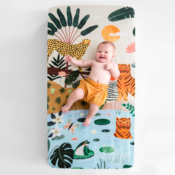 Rookie Humans Crib sheets US Standard crib size In The Jungle Standard Size Crib Sheet