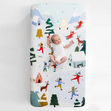 Load image into Gallery viewer, Rookie Humans Crib sheets US Standard crib size Snowy Day Standard Size Crib Sheet