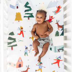 Rookie Humans Crib sheets US Standard crib size Snowy Day Standard Size Crib Sheet