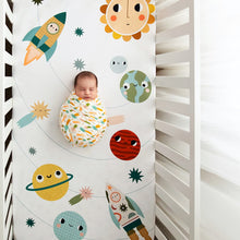 Load image into Gallery viewer, Rookie Humans Crib sheets US Standard crib size Space Explorer Standard Size Crib Sheet