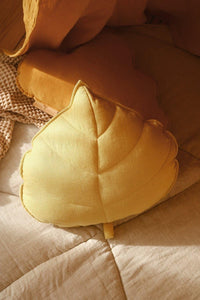 moimili.us Cushion Linen “Honey” Leaf Pillow