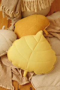 moimili.us Cushion Linen “Honey” Leaf Pillow