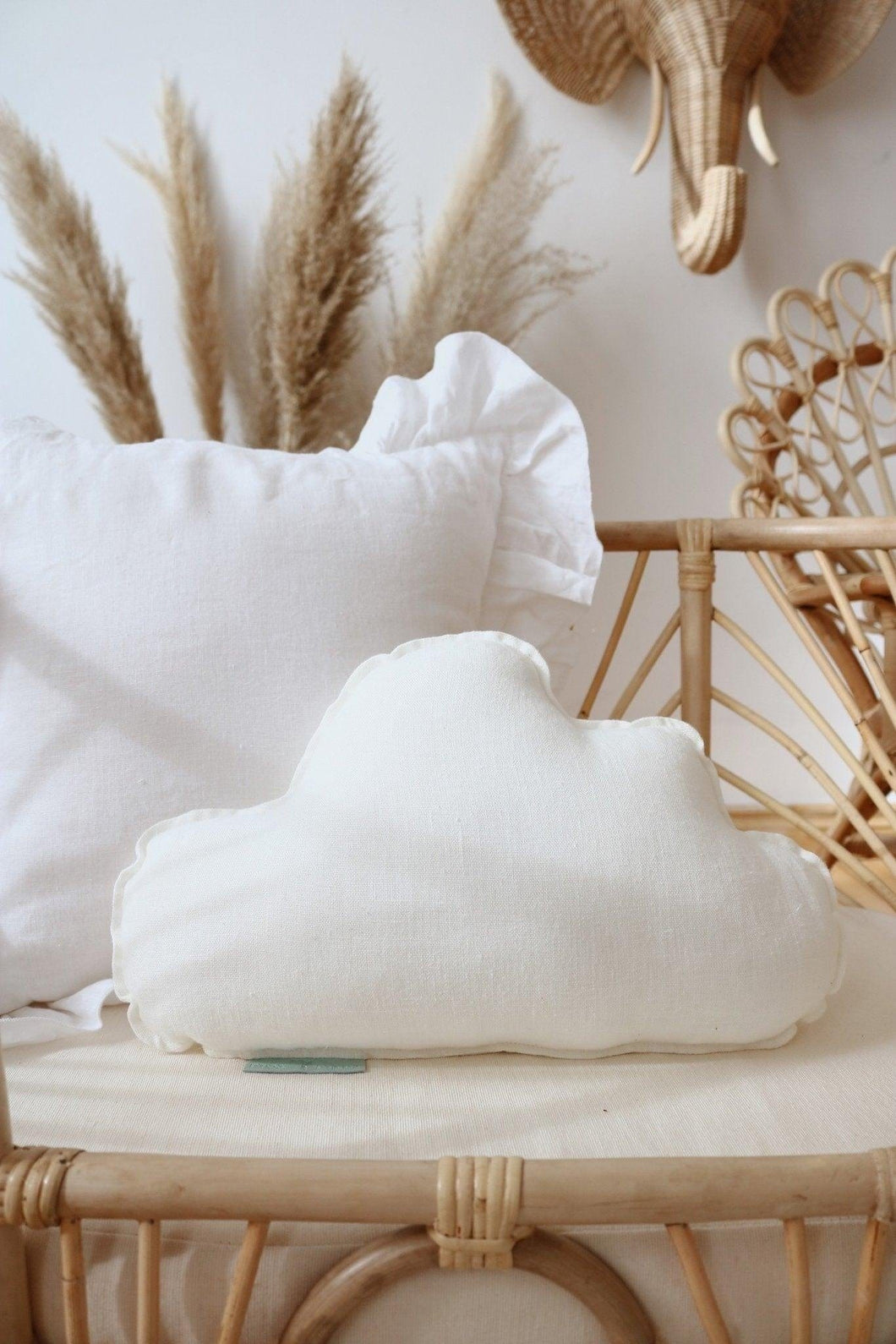 moimili.us Cushion Linen “White” Cloud Pillow