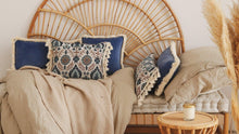Load image into Gallery viewer, moimili.us Cushion Moi Mili &quot;Blue Iris in Istanbul&quot; Pillow with Fringe