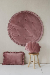 moimili.us Cushion Moi Mili “Dirty Pink” Soft Velvet Pillow with Frill