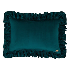 moimili.us Cushion Moi Mili “Emerald” Soft Velvet Pillow with Frill
