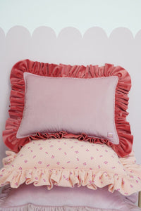 moimili.us Cushion Moi Mili "Raspberry smoothie" Soft Velvet Pillow with Frill