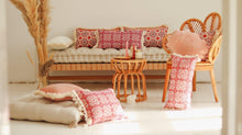 Load image into Gallery viewer, moimili.us Cushion Moi Mili &quot;Scarlet Iris in Cancaya&quot; Bolster Pillow with Fringe