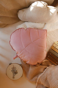 moimili.us Cushion Moi Mili Velvet “Soft Pink” Leaf Pillow
