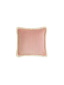 moimili.us Cushion Soft Velvet "Apricot"  Pillow with Fringe