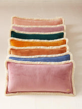 Load image into Gallery viewer, moimili.us Cushion Soft Velvet &quot;Dirty Pink&quot; Bolster Pillow with Fringe