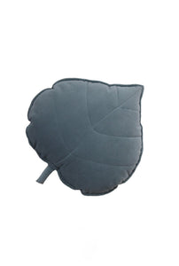 moimili.us Cushion Velvet “Grey Mint” Leaf Pillow