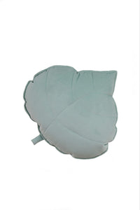 moimili.us Cushion Velvet “Powder Mint” Leaf Pillow