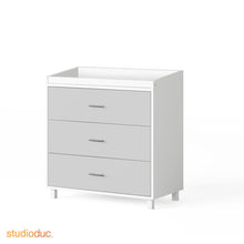 Load image into Gallery viewer, ducduc dresser light grey indi 3 drawer dresser