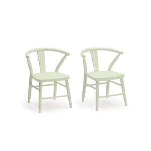 Milton & Goose Furniture Light Sage Crescent Chair, Set of 2