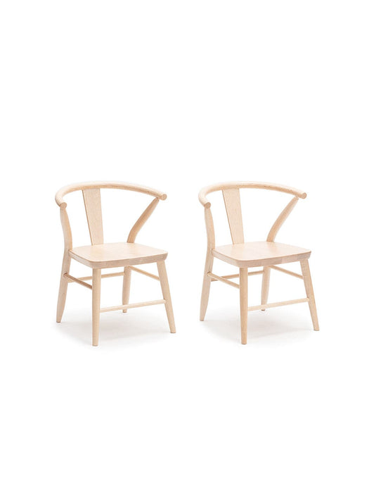Milton & Goose Furniture Natural Crescent Chair, Set of 2