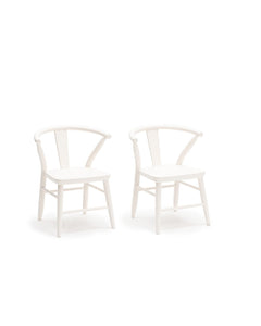 Milton & Goose Furniture White Crescent Chair, Set of 2