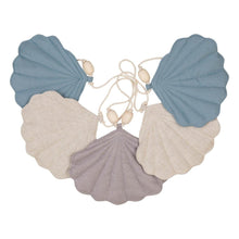 Load image into Gallery viewer, moimili.us Garland Moi Mili Linen “Dirty Blue” Garland with Shells