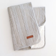 Load image into Gallery viewer, Design Dua. Grey Design Dua Cozy Cable Knit Stroller Blanket