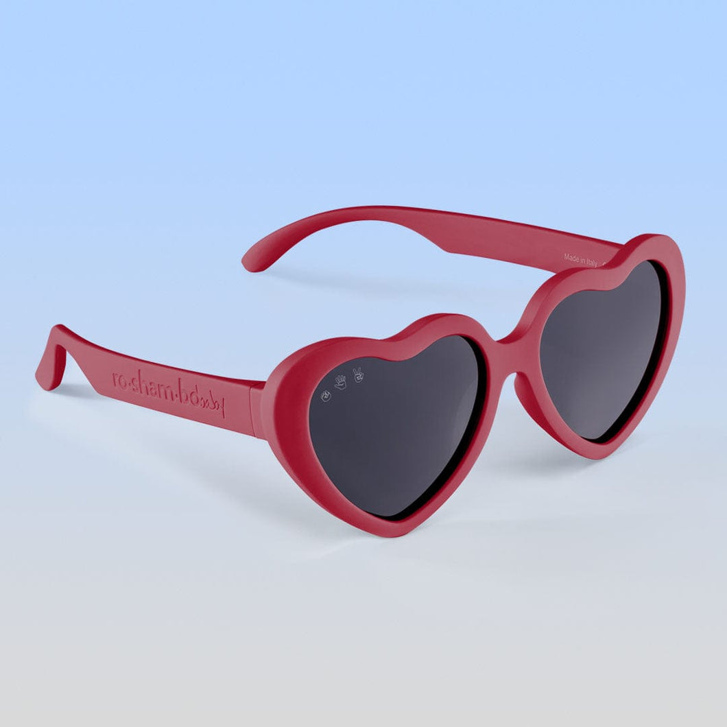 ro•sham•bo eyewear Hot Sundae Polarized Grey Lens / Cranberry Red Frame Buffy Hearts | Baby