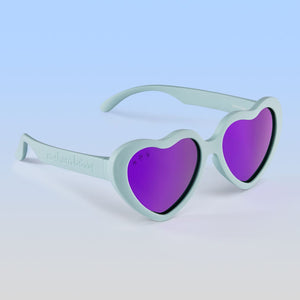 ro•sham•bo eyewear Hot Sundae Polarized Mirrored (Purple) Lens / Aqua Frame Splash Hearts | Toddler