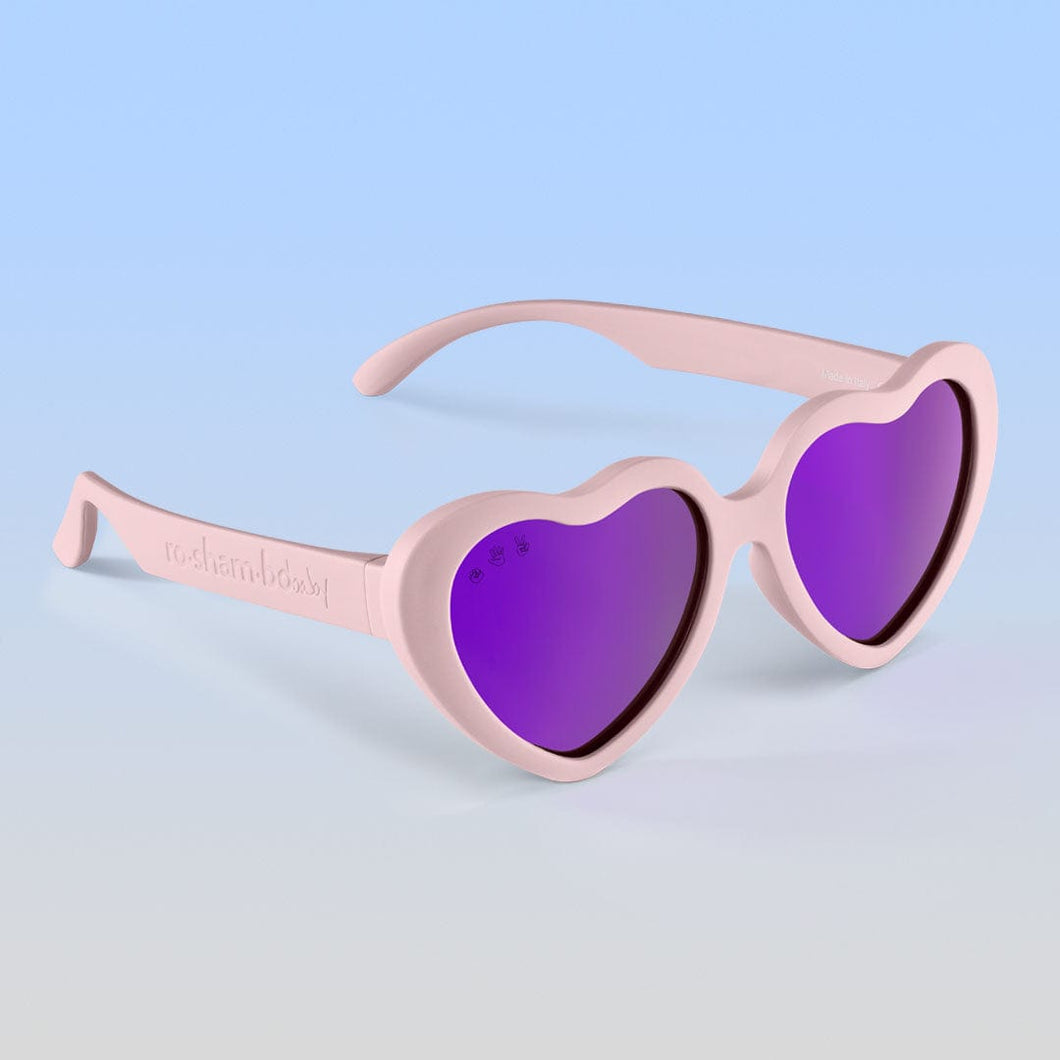 ro•sham•bo eyewear Hot Sundae Polarized Mirrored (Purple) Lens / Peach Frame Topanga Hearts | Baby