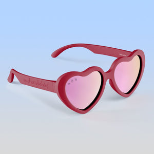 ro•sham•bo eyewear Hot Sundae Polarized Mirrored (Rose Gold) Lens / Cranberry Red Frame Buffy Hearts | Baby