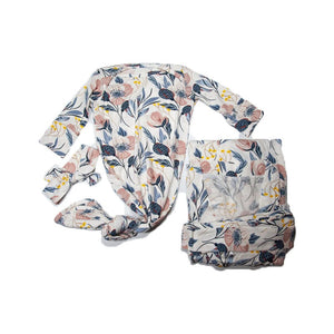 embé® Knotted Gown Gift Bundle w/ Headband & Blanket - (0-3mo) by embé®