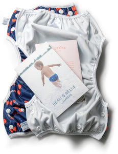 Beau & Belle Littles L/E Lauren Holiday Summer Cherry Bomb Print Nageuret Swim Diaper - 100% Proceeds to CF Foundation by Beau & Belle Littles