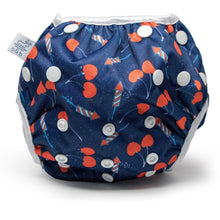 Load image into Gallery viewer, Beau &amp; Belle Littles L/E Lauren Holiday Summer Cherry Bomb Print Nageuret Swim Diaper - 100% Proceeds to CF Foundation by Beau &amp; Belle Littles