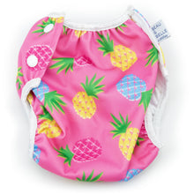 Load image into Gallery viewer, Beau &amp; Belle Littles Large Pink Pineapples Nageuret Premium Reusable Swim Diaper, Adjustable 2-5 Years by Beau &amp; Belle Littles