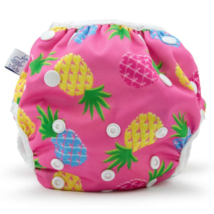 Beau & Belle Littles Large Pink Pineapples Nageuret Premium Reusable Swim Diaper, Adjustable 2-5 Years by Beau & Belle Littles