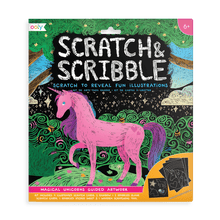 Load image into Gallery viewer, OOLY Magical Unicorn Scratch and Scribble Scratch Art Kit by OOLY