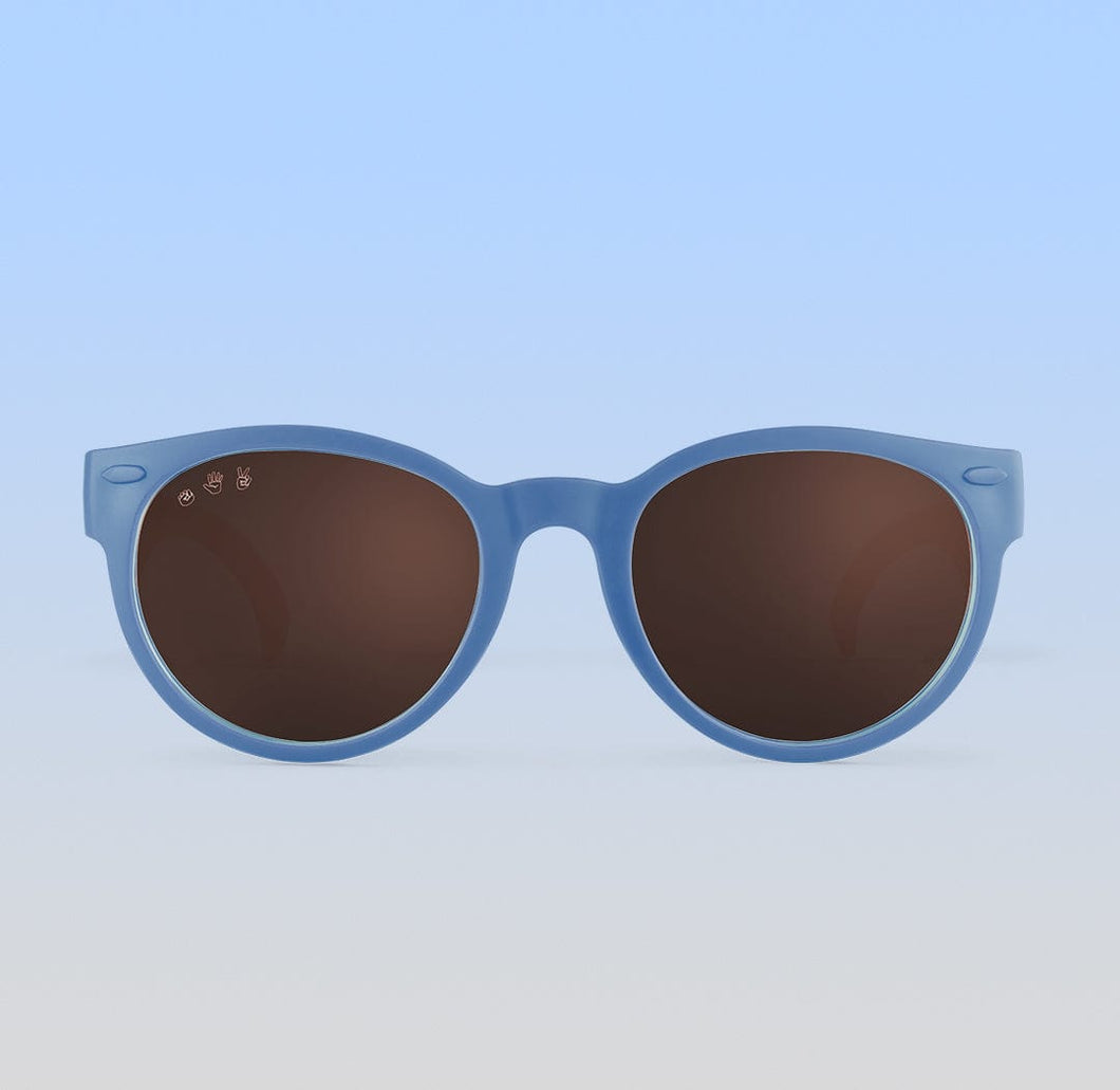 ro•sham•bo eyewear Malibu Sands Polarized Brown Lens / Cloudy Blue Frame Skywalker Rounds | Baby