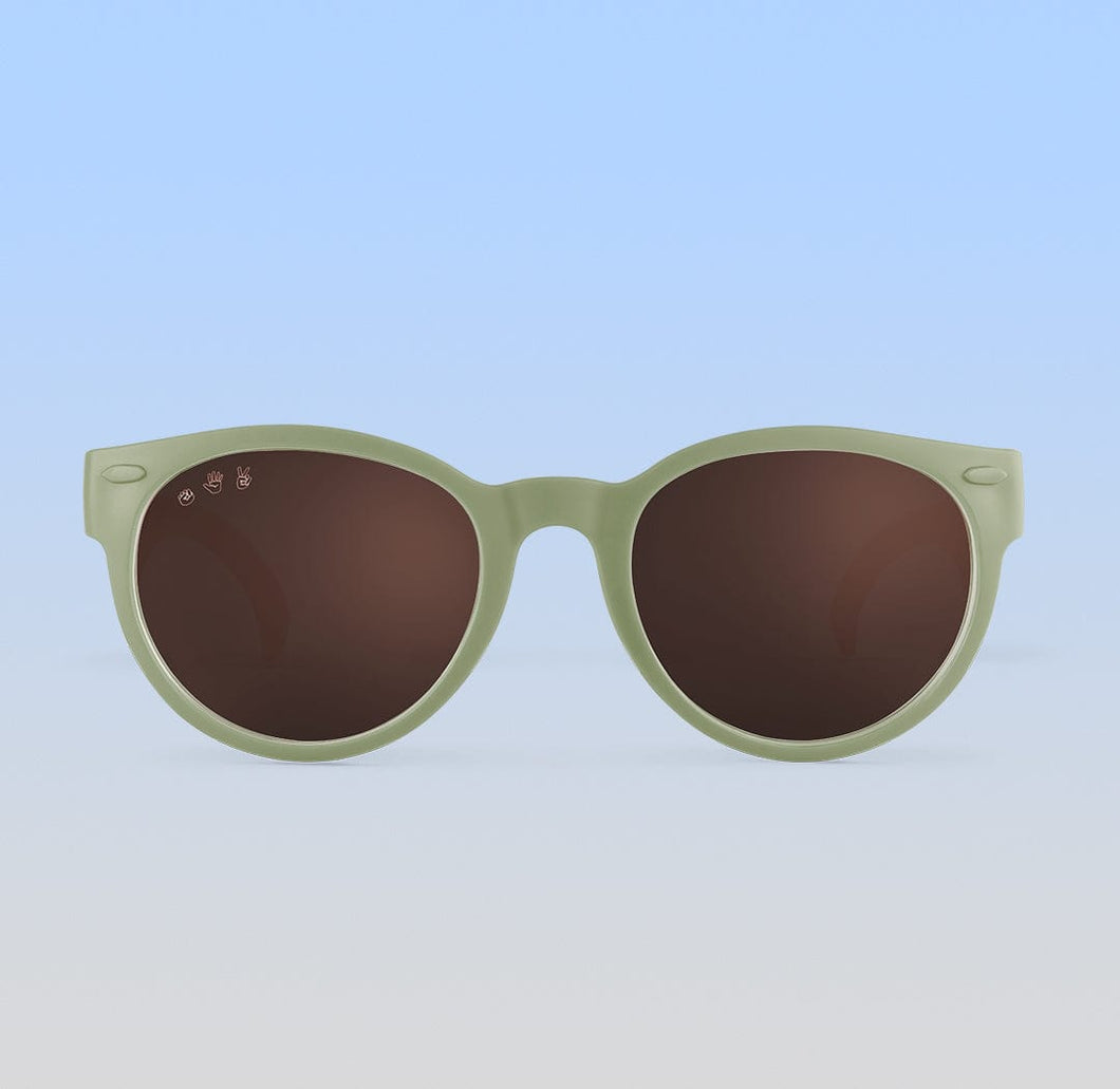 ro•sham•bo eyewear Malibu Sands Polarized Brown Lens / Sage Green Frame Zelda Rounds | Junior