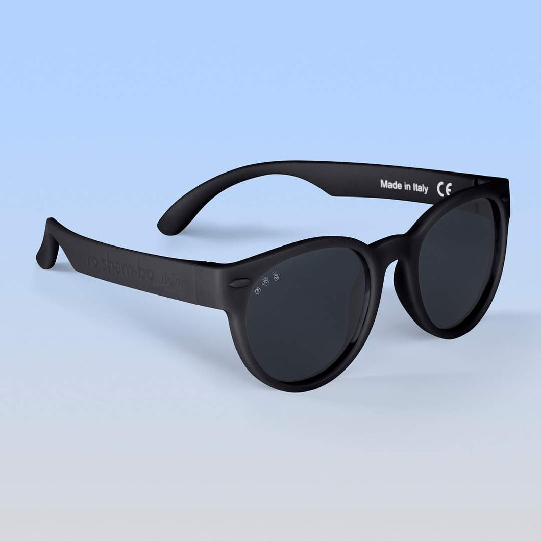 ro•sham•bo eyewear Malibu Sands Polarized Grey Lens / Black Frame Bueller Rounds | Junior