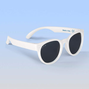 ro•sham•bo eyewear Malibu Sands Polarized Grey Lens / White Frame Ice Ice Baby Rounds | Baby