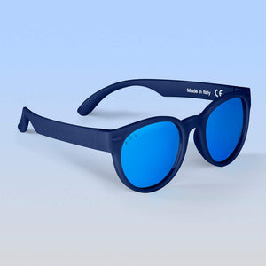 ro•sham•bo eyewear Malibu Sands Polarized Mirrored (Blue) Lens / Navy Frame Simon Rounds | Junior
