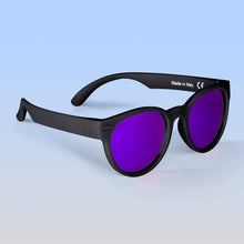 Load image into Gallery viewer, ro•sham•bo eyewear Malibu Sands Polarized Mirrored (Purple) Lens / Black Frame Bueller Rounds | Junior