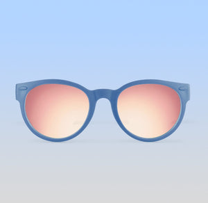 ro•sham•bo eyewear Malibu Sands Polarized Mirrored (Rose Gold) Lens / Cloudy Blue Frame Skywalker Rounds | Junior