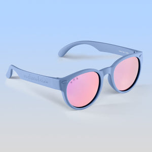 ro•sham•bo eyewear Malibu Sands S/M / Polarized Mirrored (Rose Gold) Lens / Cloudy Blue Frame Skywalker Rounds | Adult