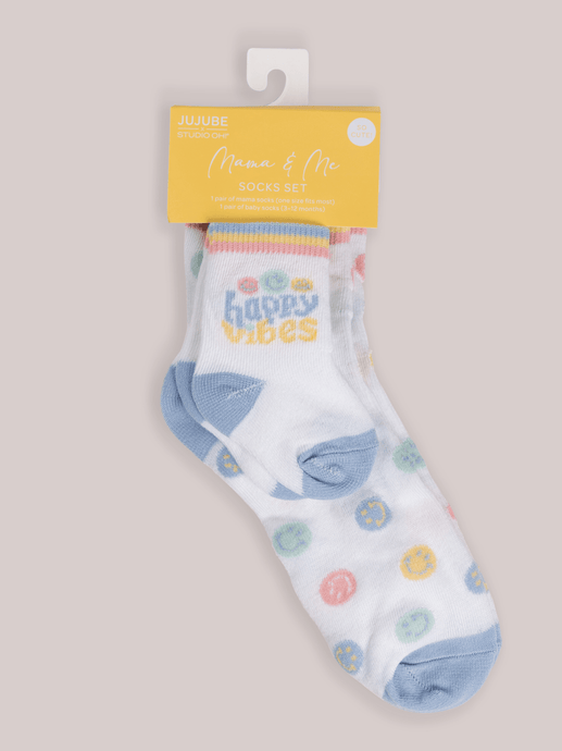JuJuBe Mama& Me Sock Sets JuJuBe Mama & Me Socks -  Happy Baby Vibes
