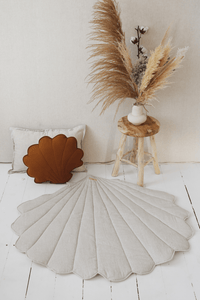 moimili.us Mat Linen “Sand” Shell Mat