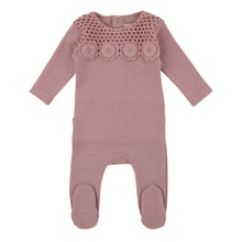 Load image into Gallery viewer, Cadeau Baby Mauve-Pink / 3M Crochet front piece by Cadeau Baby