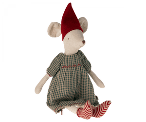 Maileg USA Mice Medium Christmas Mouse, Girl - Dress
